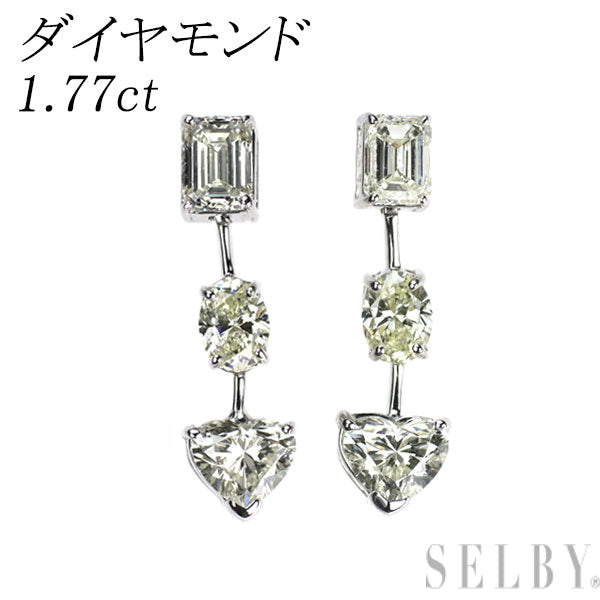 K18WG ダイヤモンド ピアス 1.77ct