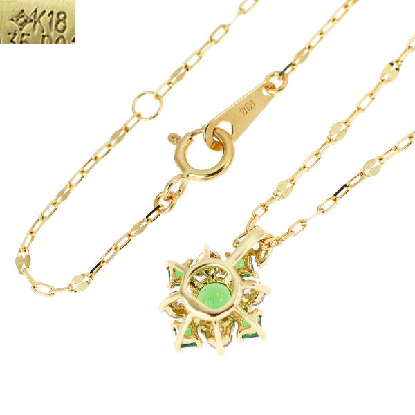 GSTV K18YG グリーンガーネット ダイヤモンド ペンダントネックレス 0.35ct D0.15ct