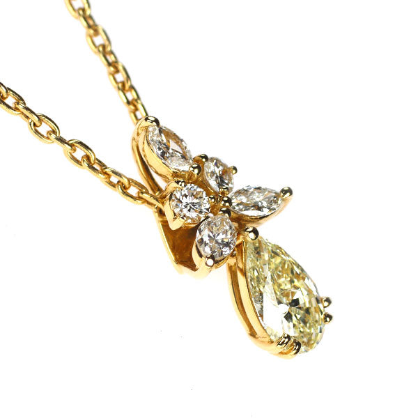 サザンクロス K18YG ペアシェイプ ダイヤモンド ペンダントネックレス 1.031ct D0.97ct