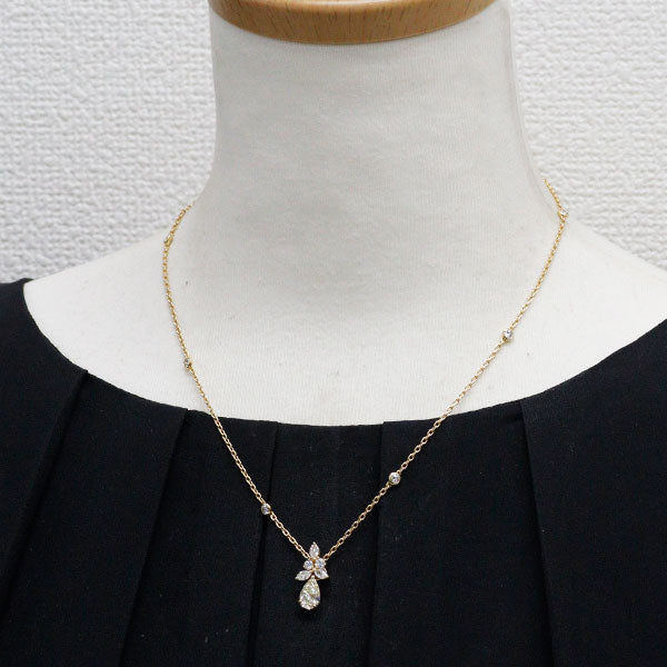 サザンクロス K18YG ペアシェイプ ダイヤモンド ペンダントネックレス 1.031ct D0.97ct