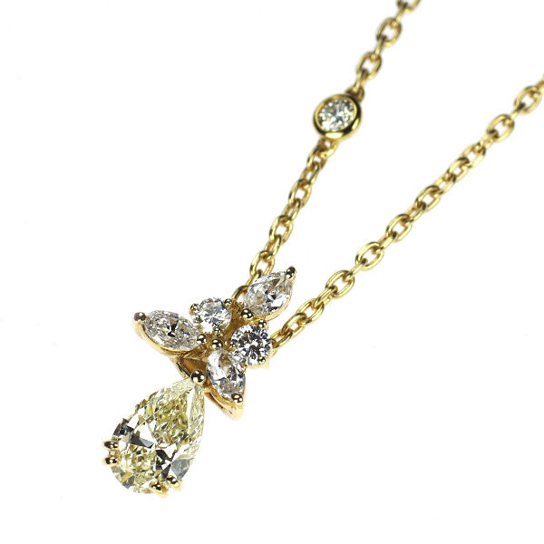 サザンクロス K18YG ペアシェイプ ダイヤモンド ペンダントネックレス 1.031ct D0.97ct