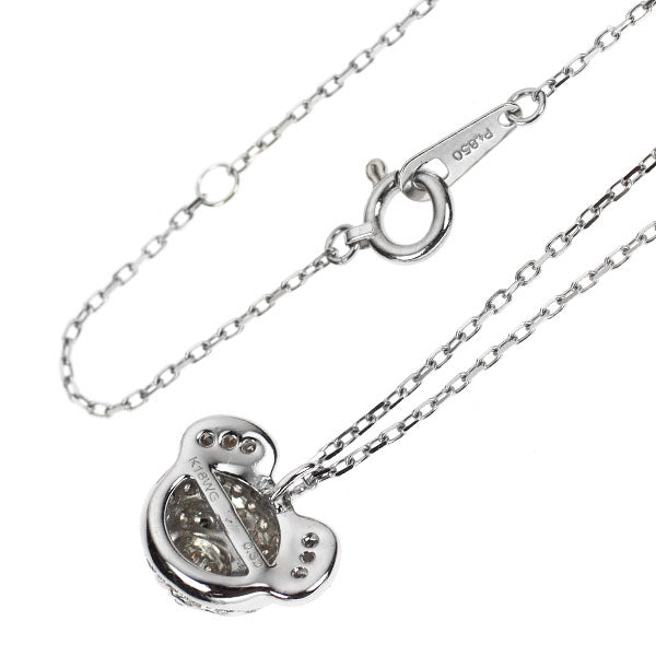 K18WG/ Pt850 ダイヤモンド ペンダントネックレス 0.30ct アニマル 熊