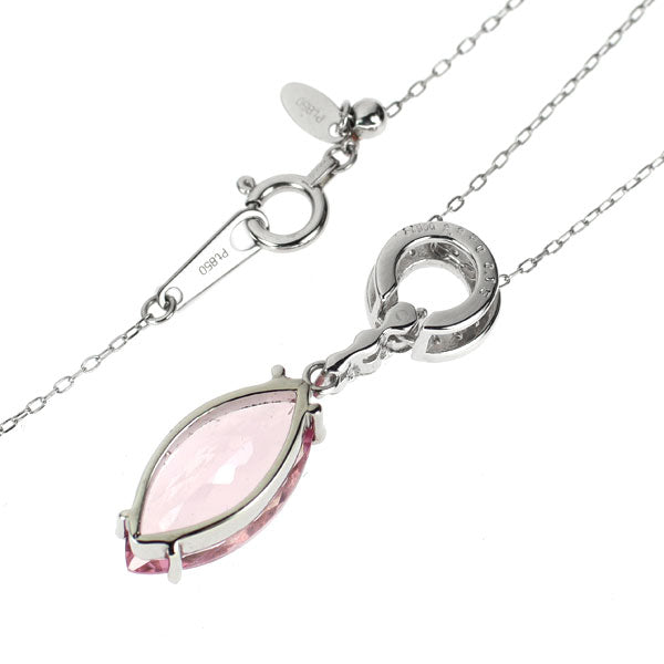 Pt900/ Pt850 モルガナイト ダイヤモンド ペンダントネックレス 2.220ct D0.15ct