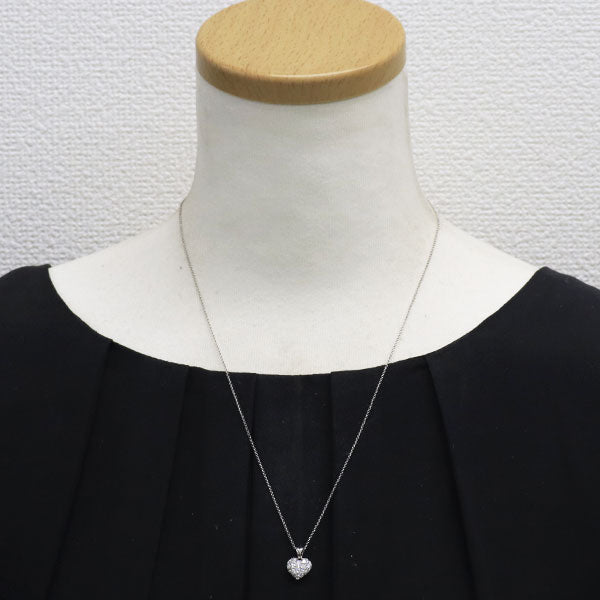 ゆきざき Pt900/ Pt850 ダイヤモンド ペンダントネックレス 0.50ct クールハート パヴェ