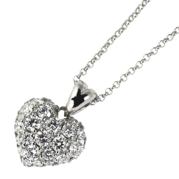 ゆきざき Pt900/ Pt850 ダイヤモンド ペンダントネックレス 0.50ct クールハート パヴェ