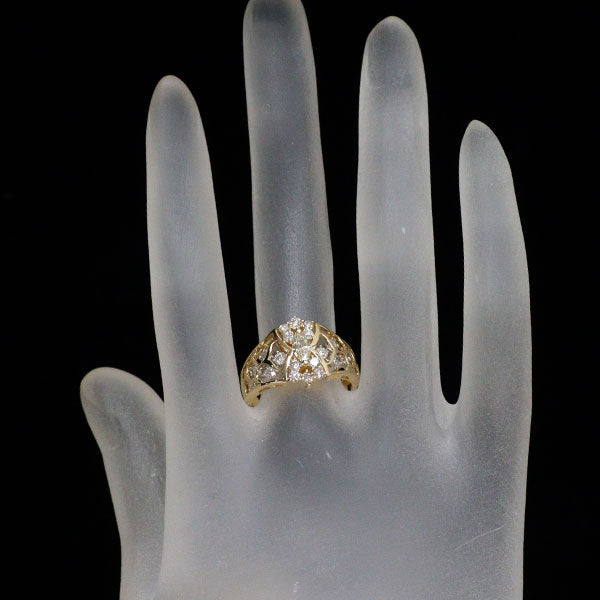 K18YG マーキス ダイヤモンド リング 0.23ct D0.75ct