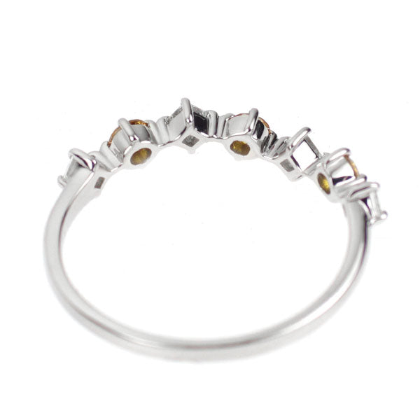 Pt900 トリートイエロー ダイヤモンド リング 0.18ct D0.20ct