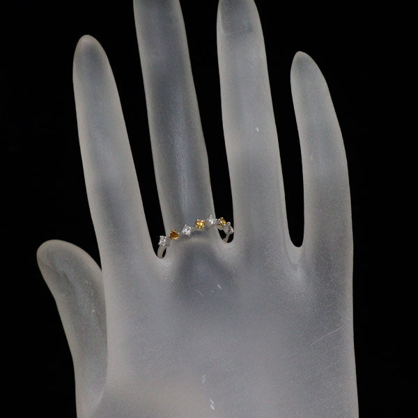 Pt900 トリートイエロー ダイヤモンド リング 0.18ct D0.20ct