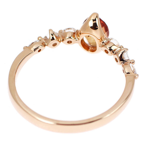 K18PG マダガスカル産 非加熱パパラチアサファイア ダイヤモンド リング 0.98ct D0.33ct