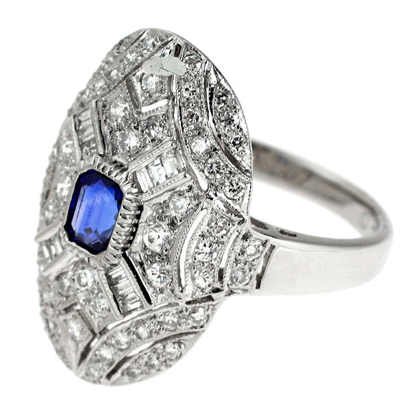 Pt900 サファイア ダイヤモンド リング 0.49ct D0.77ct