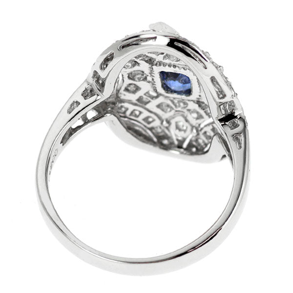 Pt900 サファイア ダイヤモンド リング 0.49ct D0.77ct