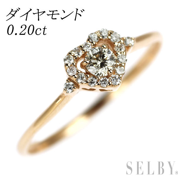 K18PG ダイヤモンド リング 0.20ct ハート