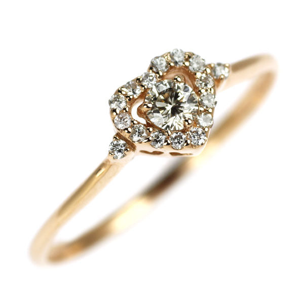 K18PG ダイヤモンド リング 0.20ct ハート