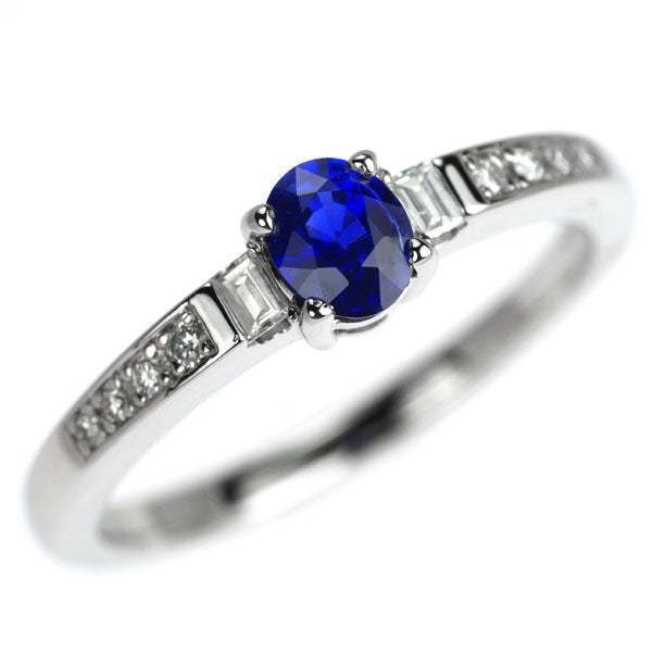 Pt900 サファイア ダイヤモンド リング 0.40ct D0.11ct