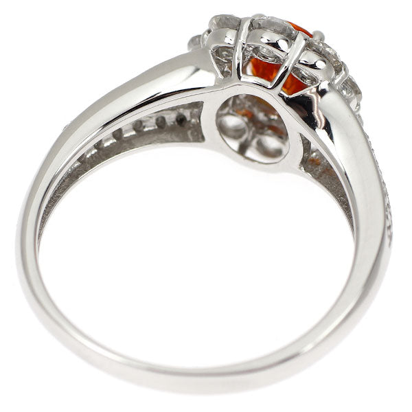 Pt900 スペサルティンガーネット ダイヤモンド リング 0.95ct D0.85ct