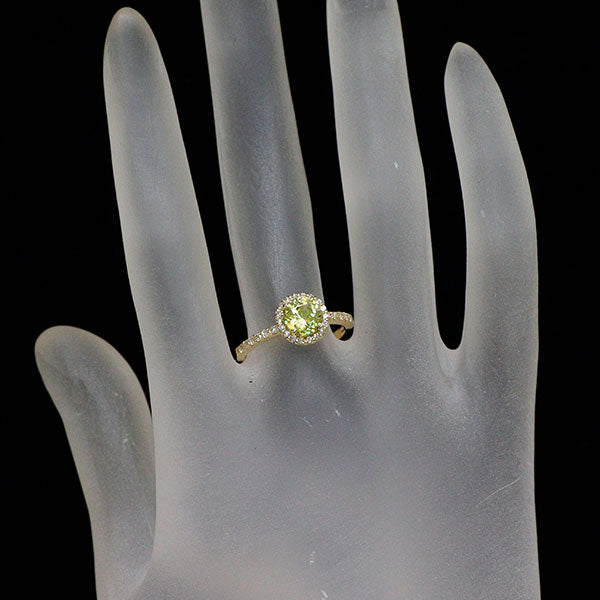 K18YG スフェーン ダイヤモンド リング 1.00ct D0.23ct