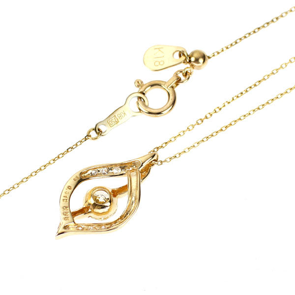 K18YG ダイヤモンド ペンダントネックレス 0.312ct D0.05ct