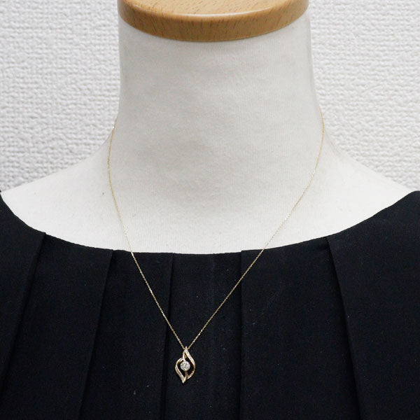 K18YG ダイヤモンド ペンダントネックレス 0.312ct D0.05ct