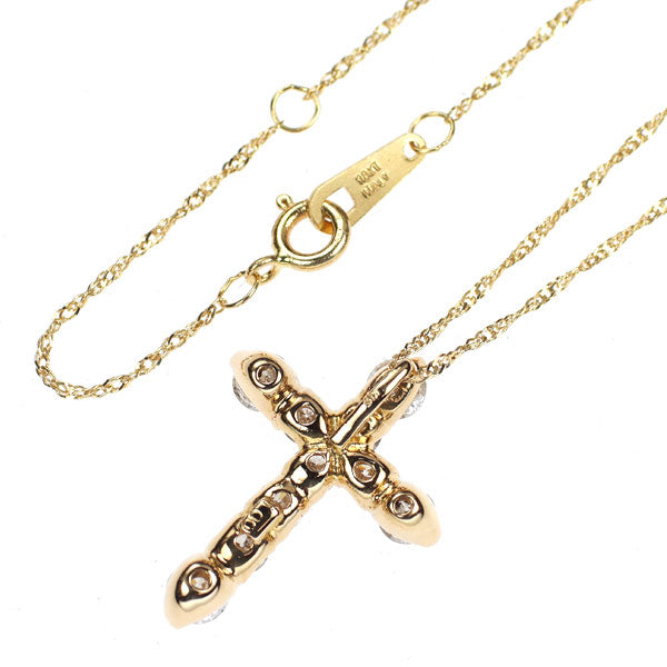 K18YG ダイヤモンド ペンダントネックレス 1.00ct クロス