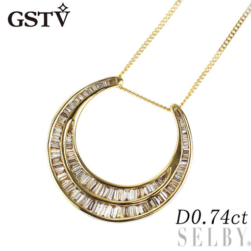GSTV K18YG ダイヤモンド ペンダントネックレス 0.74ct 大久保馬蹄