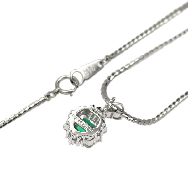 Pt900/ Pt850 エメラルド ダイヤモンド ペンダントネックレス 0.59ct D0.82ct