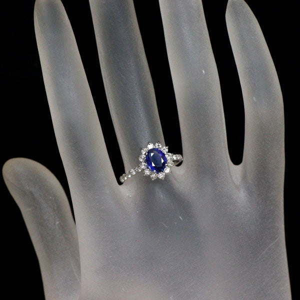 Pt950 サファイア ダイヤモンド リング 1.159ct D0.61ct