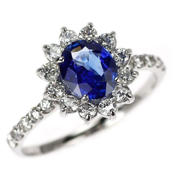 Pt950 サファイア ダイヤモンド リング 1.159ct D0.61ct