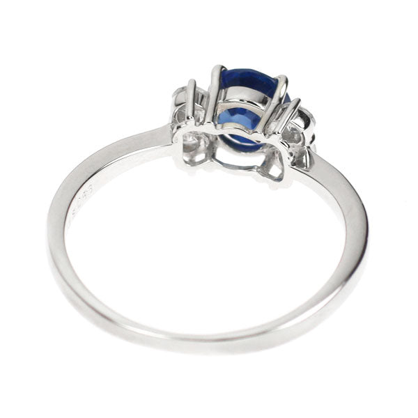 Pt900 サファイア ダイヤモンド リング 0.83ct D0.23ct