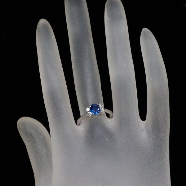 Pt900 サファイア ダイヤモンド リング 0.83ct D0.23ct