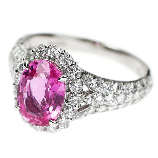 Pt900 ピンクサファイア ダイヤモンド リング 2.293ct D1.04ct