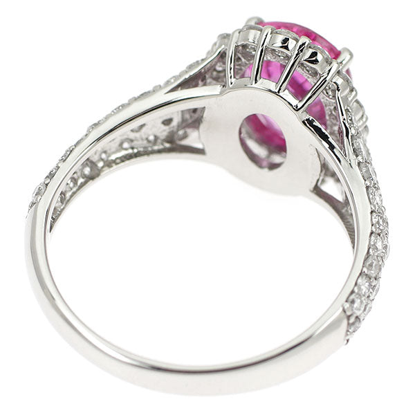 Pt900 ピンクサファイア ダイヤモンド リング 2.293ct D1.04ct