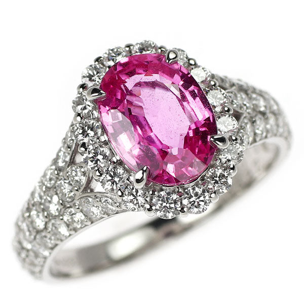Pt900 ピンクサファイア ダイヤモンド リング 2.293ct D1.04ct