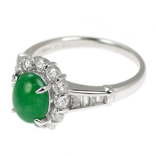 Pt900 翡翠 ダイヤモンド リング 2.32ct D0.96ct — セルビーオンライン