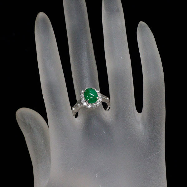 Pt900 翡翠 ダイヤモンド リング 2.32ct D0.96ct
