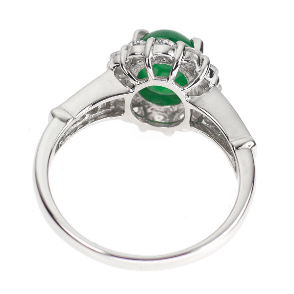 Pt900 翡翠 ダイヤモンド リング 2.32ct D0.96ct