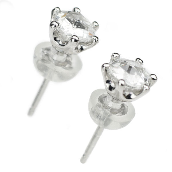 Pt900 ローズカットダイヤモンド スタッドピアス 0.827 G/H SI1 I1