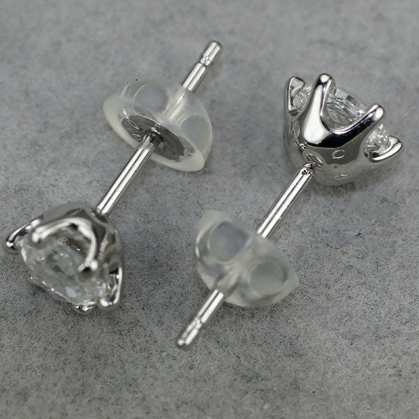 Pt900 ローズカットダイヤモンド スタッドピアス 0.827 G/H SI1 I1