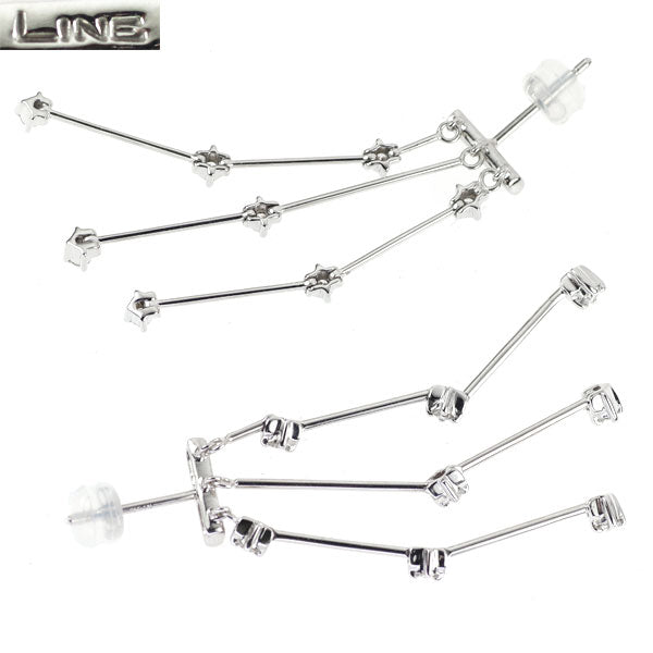 DTC K18WG ダイヤモンド ピアス 0.50ct LINE