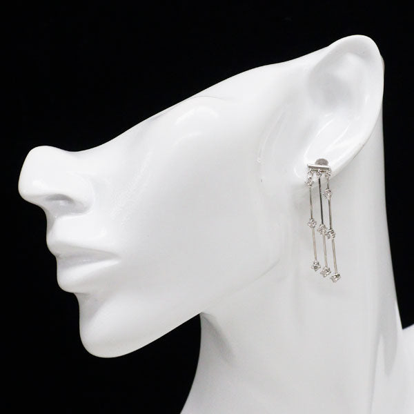 DTC K18WG ダイヤモンド ピアス 0.50ct LINE