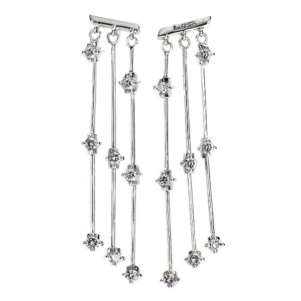 DTC K18WG ダイヤモンド ピアス 0.50ct LINE