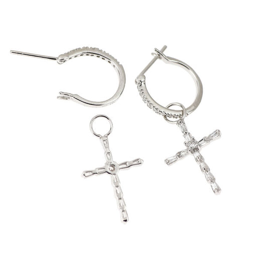 ⭐︎週末限定値下げ⭐︎mederu jewelry ダイヤのピアス K18WG ダイヤモンド ピアス 0.40ct チャーム付き 2Way クロス