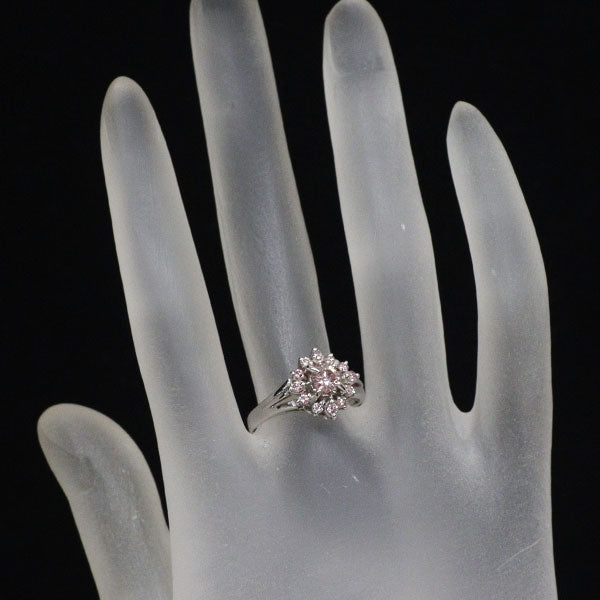 希少 Pt900 天然ピンクダイヤモンド リング 0.321ct D0.274ct