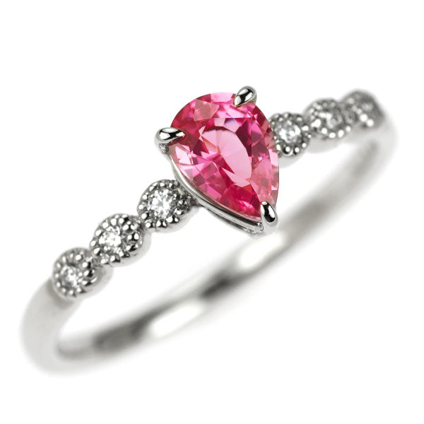 Pt900 ピンクスピネル ダイヤモンド リング 0.53ct D0.07ct