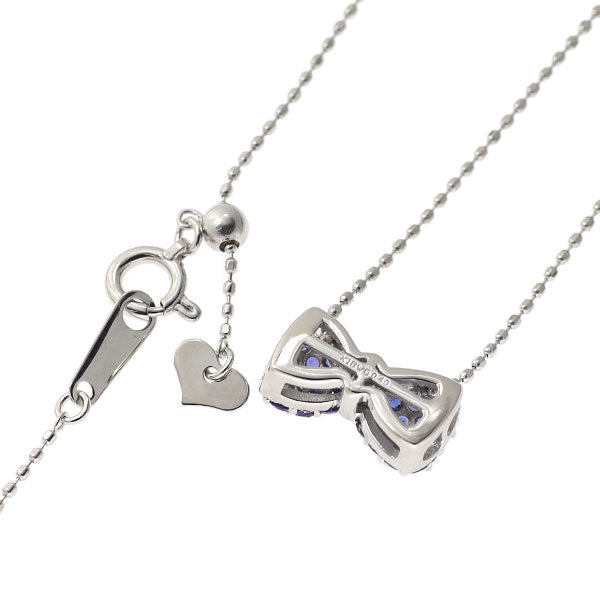 K18WG サファイア ペンダントネックレス 0.40ct リボン