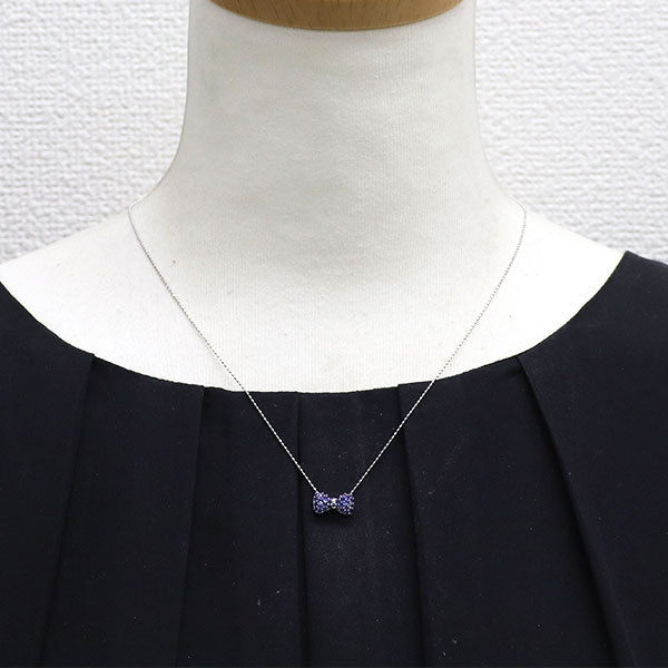 K18WG サファイア ペンダントネックレス 0.40ct リボン