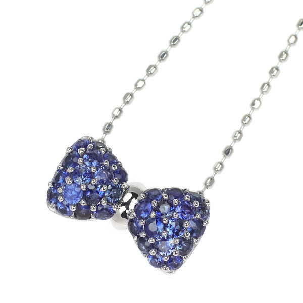 K18WG サファイア ペンダントネックレス 0.40ct リボン