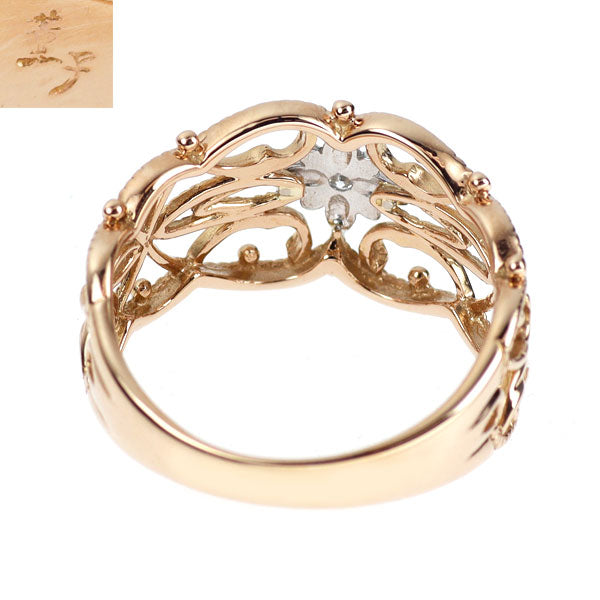 水野薫子 K18WG/PG ダイヤモンド リング 0.02ct