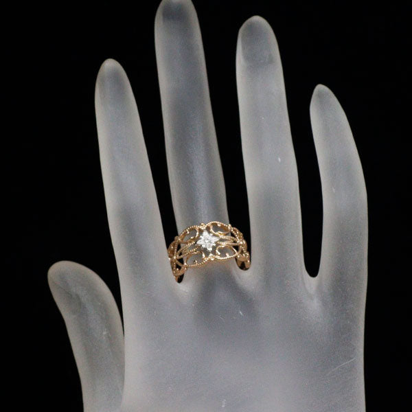 水野薫子 K18WG/PG ダイヤモンド リング 0.02ct