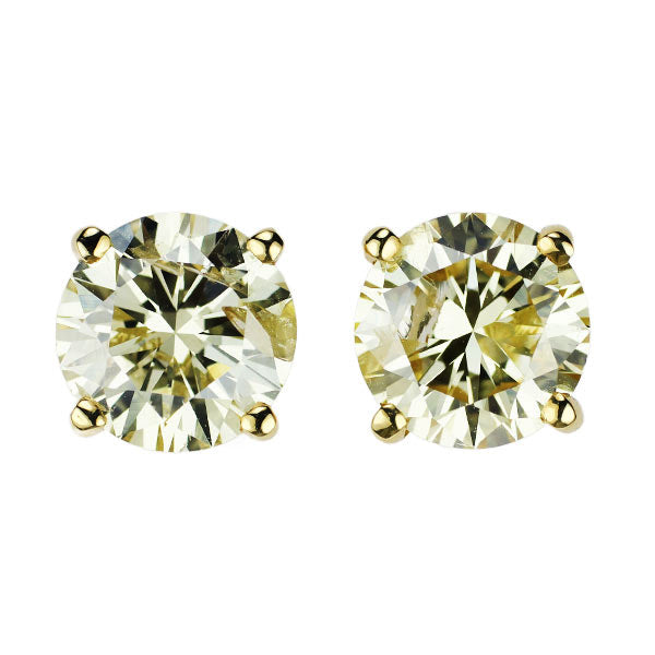 新品 K18YG ダイヤモンド ピアス 2.129ct LY I1 VG