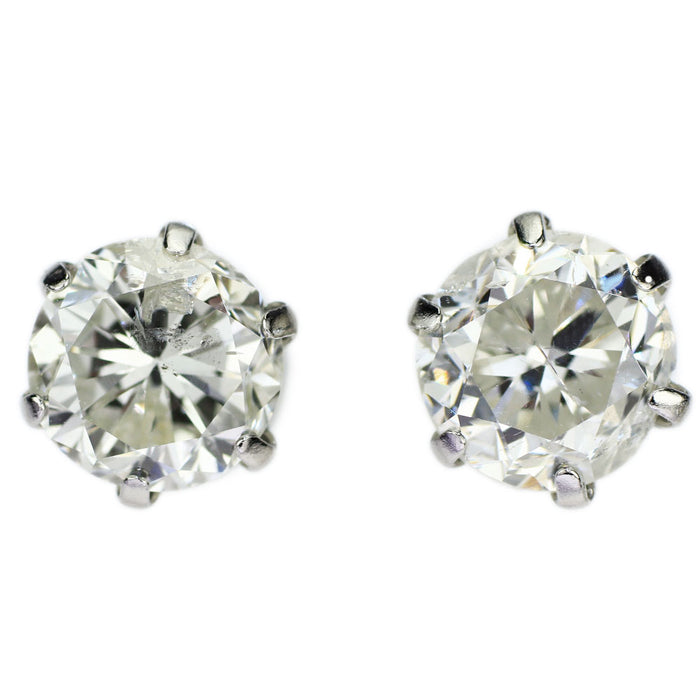 新品 Pt900 ダイヤモンド ピアス 2.022ct J I1 Fair/Poor